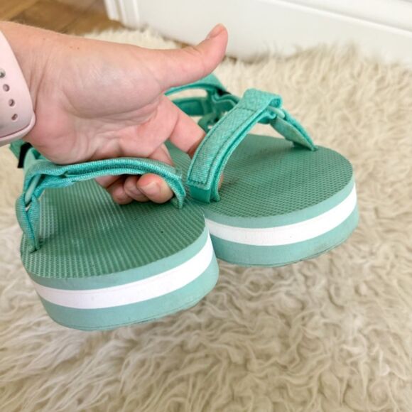 TEVA Flatform Universal Sandal - Teal / White | Size 10 - Picture 4 of 8
